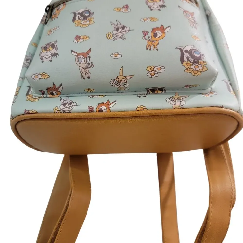 Loungefly Disney Bambi Chibi Friends Mini Backpack Mint Faux Leather